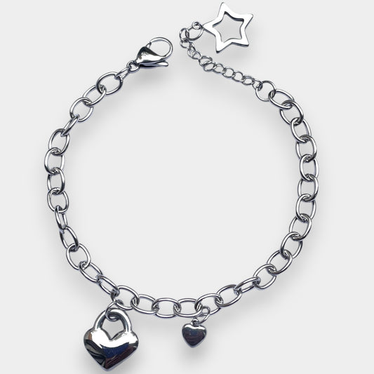 Big Chain Heart Star Pendent