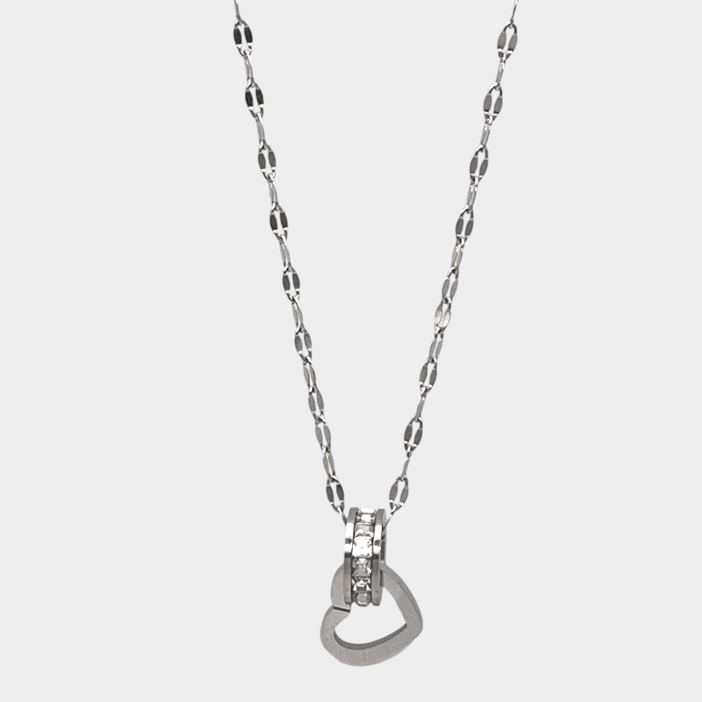 Round Zirconia Heart Necklace